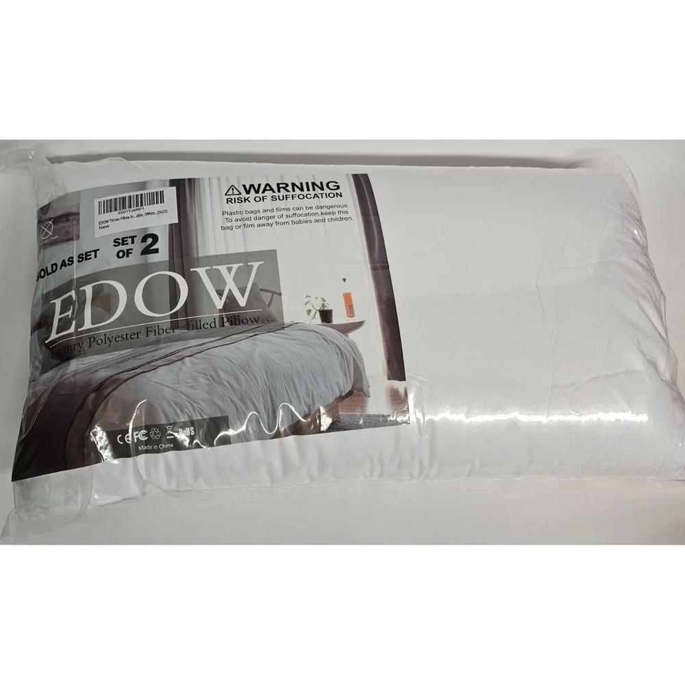 EDOW Throw Pillow Inserts, Set of 2‎ Lightweight Down Alt. Polyester Pillows